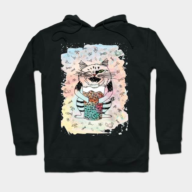 Emotional Cat Playful Hoodie by PolinaPo